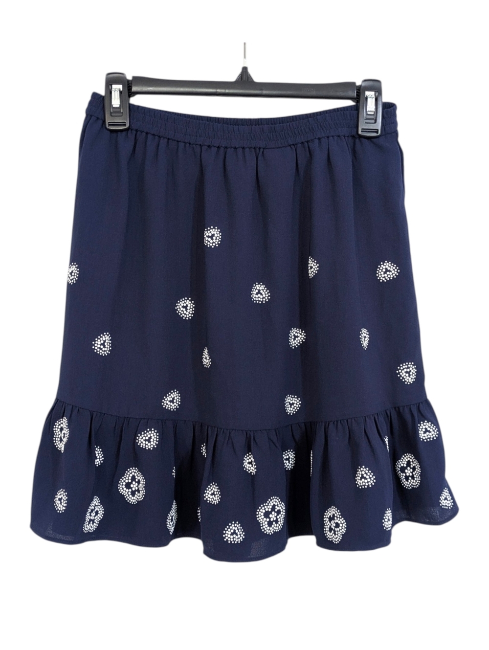 MICHAEL Michael Kors Navy & White Pull On Stretch Waist Skirt Size Small Womens